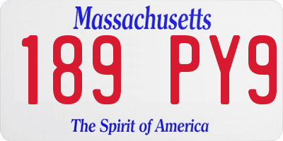 MA license plate 189PY9