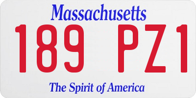 MA license plate 189PZ1