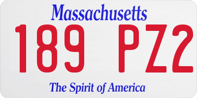 MA license plate 189PZ2