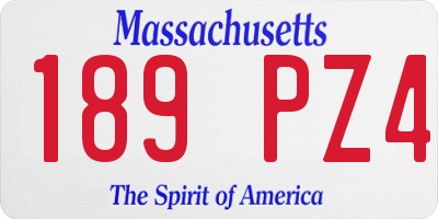 MA license plate 189PZ4