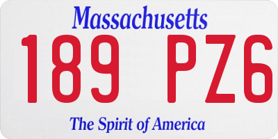 MA license plate 189PZ6