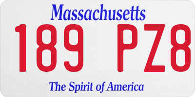 MA license plate 189PZ8