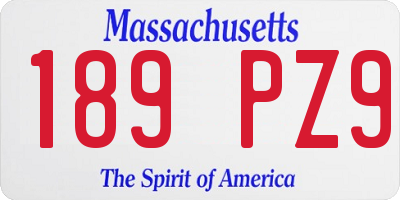 MA license plate 189PZ9