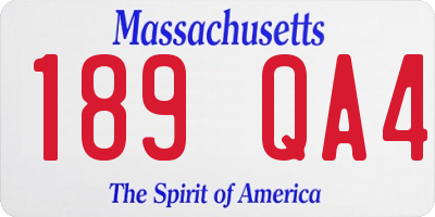 MA license plate 189QA4