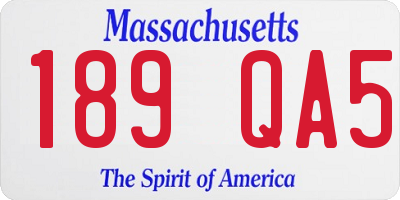 MA license plate 189QA5