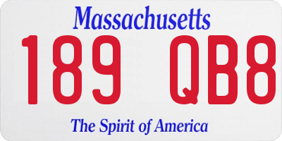 MA license plate 189QB8