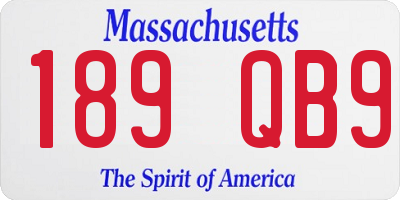 MA license plate 189QB9