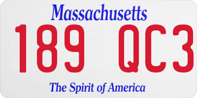 MA license plate 189QC3