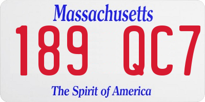 MA license plate 189QC7