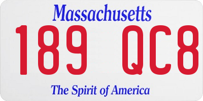 MA license plate 189QC8