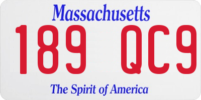 MA license plate 189QC9