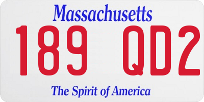 MA license plate 189QD2