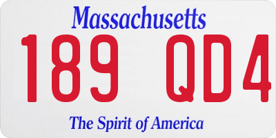 MA license plate 189QD4