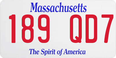 MA license plate 189QD7