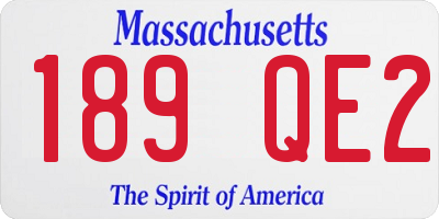 MA license plate 189QE2