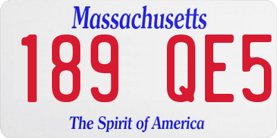 MA license plate 189QE5