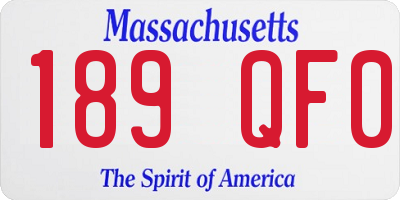 MA license plate 189QF0