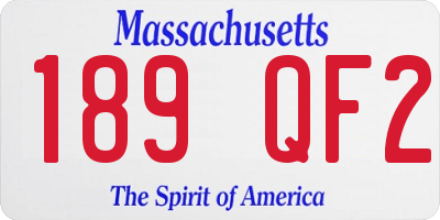 MA license plate 189QF2