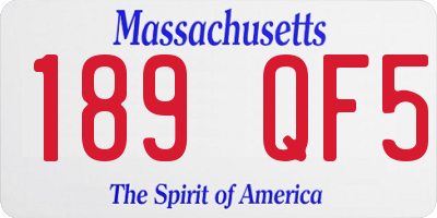 MA license plate 189QF5