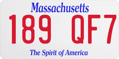MA license plate 189QF7