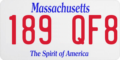 MA license plate 189QF8