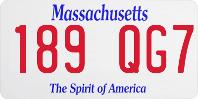 MA license plate 189QG7