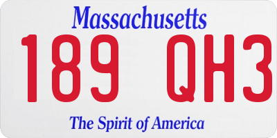 MA license plate 189QH3