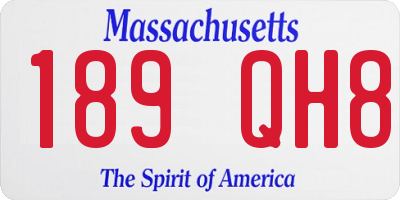 MA license plate 189QH8