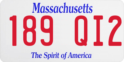 MA license plate 189QI2