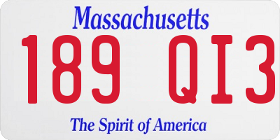 MA license plate 189QI3