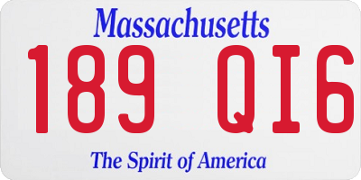 MA license plate 189QI6