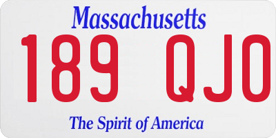 MA license plate 189QJ0