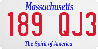 MA license plate 189QJ3