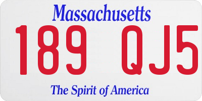 MA license plate 189QJ5
