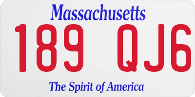 MA license plate 189QJ6