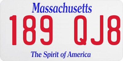 MA license plate 189QJ8