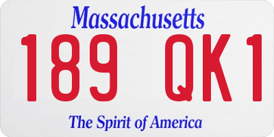 MA license plate 189QK1