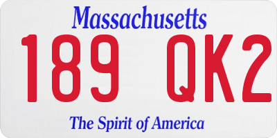 MA license plate 189QK2
