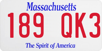 MA license plate 189QK3