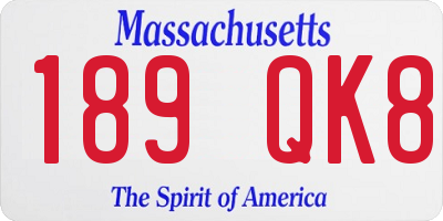 MA license plate 189QK8