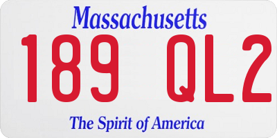 MA license plate 189QL2