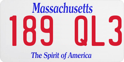 MA license plate 189QL3