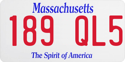 MA license plate 189QL5