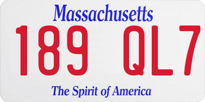 MA license plate 189QL7