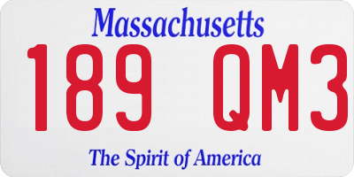 MA license plate 189QM3
