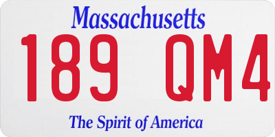 MA license plate 189QM4