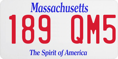 MA license plate 189QM5