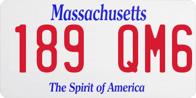 MA license plate 189QM6