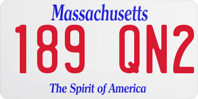 MA license plate 189QN2