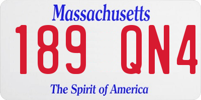 MA license plate 189QN4